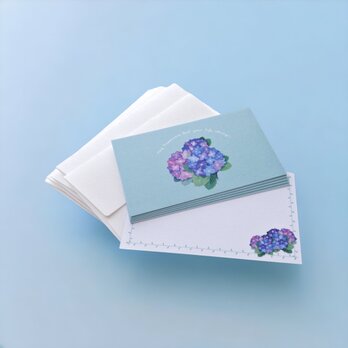 メッセージカード封筒セット（紫陽花）の画像