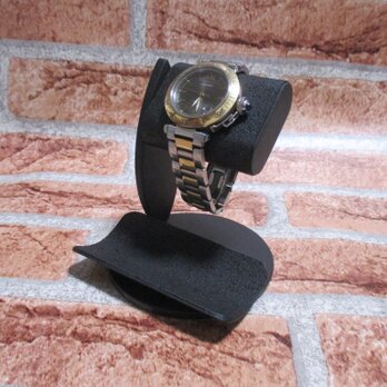 父の日　父の日ギフト　プレゼント　ラッピング　腕時計スタンド　ウオッチスタンド　オールブラックだ円パイプ1本掛け　の画像