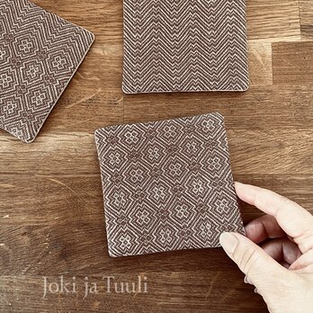 Coaster[リネン手織りコースター] チョコno1の画像