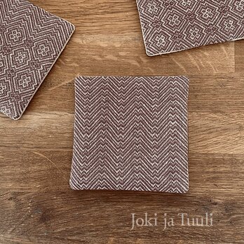 Coaster[リネン手織りコースター] チョコno3の画像