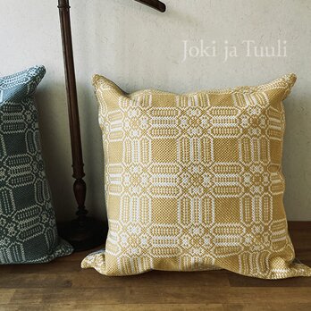 cushion cover[手織りウールクッションカバー] イエローの画像