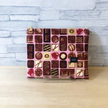 ファスナーポーチ（小）*チョコレート（ピンク）