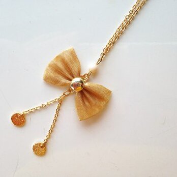 イエローリボンネックレス