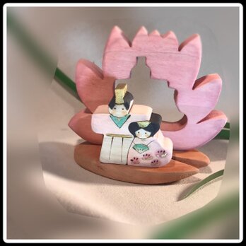 「水蓮」お花ひな　＃かわいい木工飾りの画像