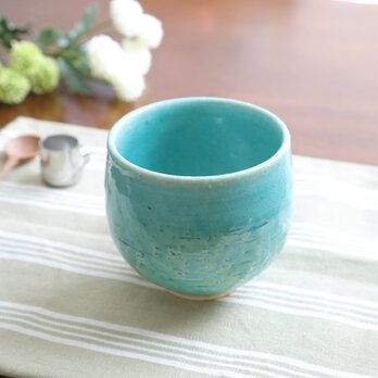 艶やかターキッシュブルー　トルコ青釉のカップの画像