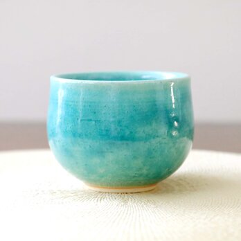 艶やかターキッシュブルー　トルコ青釉の丸いカップの画像