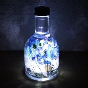 『人魚の森』プリザーブドフラワーとクリスタルのメルヘンハーバリウムライトの画像