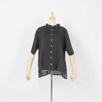 綿麻ピンタックシャツ(ブラック)MK510VN124の画像