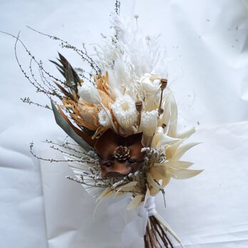 ドライフラワーブーケ　ブラウンココ
