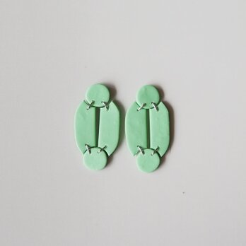 Patch work earrings /mintの画像