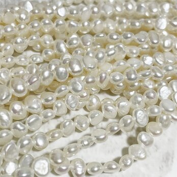 高品質 バロック淡水パール 真珠 連40cm 小粒 4.0~5.5mm*4.5~6.0mm ベビーの画像