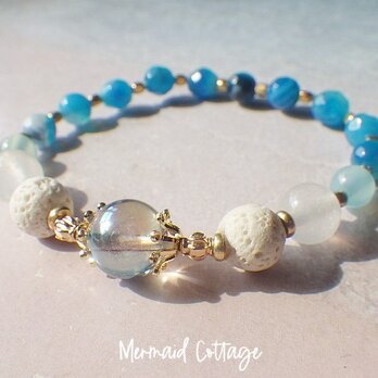 Ocean Ombre Aroma Essential Oil Bracelet☆シャボン玉☆アクアオーラの画像