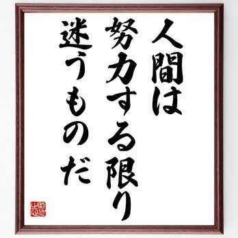 ゲーテの名言「人間は努力する限り迷うものだ」額付き書道色紙／受注後直筆／Z2797の画像