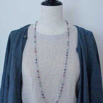 long necklace silk フローライトの画像