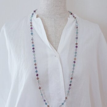 long necklace silk フローライト
