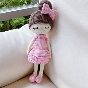 あみぐるみ 人形 ニットトイ ドール 編みぐるみ 出産祝い 女の子 お部屋飾りの画像