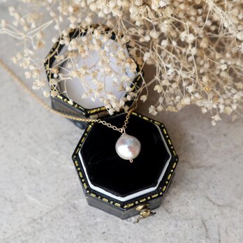 【14kgf】シルバーあこや真珠のバロックネックレス＊6月誕生石 パールの画像