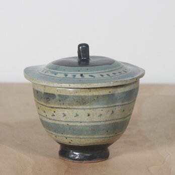 陶器 【染付け茶碗蒸し】f23の画像