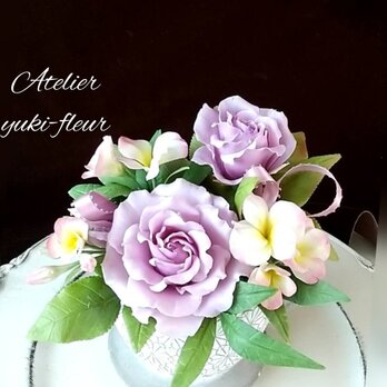 ☆クレイフラワー作品（薔薇とティータイム）☆の画像
