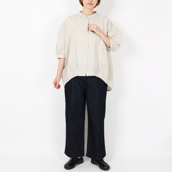 綿麻裾タックシャツ(グレージュ)MK510VN126の画像