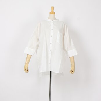 綿ローンバックギャザーシャツ（オフ)MK510VN131の画像