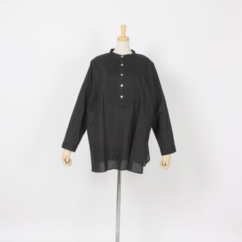 綿ローンピンタックシャツ（ブラック)MK510VN132の画像