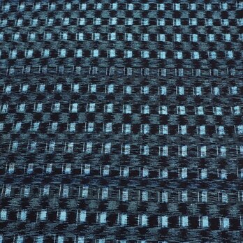kh0063　石畳文様 絣 木綿 ハギレ 240cm / 古布 古裂 藍染 かすりの画像