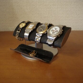 腕時計スタンド　ラッピング　腕時計スタンド おしゃれ　腕時計スタンド 2本　ブラックでかい楕円パイプ男性用腕時計スタンドの画像