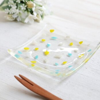 シュワっとはじけるカケラたちのガラス小皿 「レモンスカッシュ」 / 薄手の画像