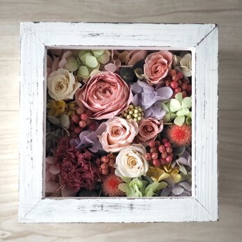 壁掛けフレーム　-pinkrose natural white-の画像