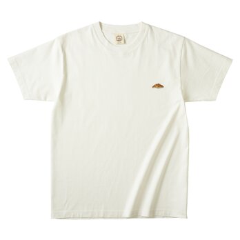 オーガニックコットンTシャツ【ナチュラル】；クロワッサン刺繍付きの画像