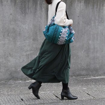カンガのマルシェバッグ（肩掛け）エコバッグ 買い物 アフリカ布 ヨガ ピラティスの画像