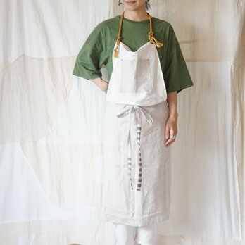 Off White×Light natural  linen mix Apron  〈a.b〉の画像