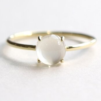 雨粒の指輪｜宝石質ホワイトムーンストーン 天然石 一粒リング — Moonlight —
