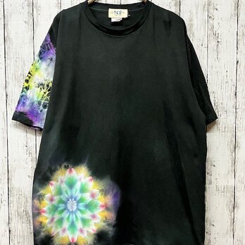 タイダイ染め Tシャツ　XLサイズ　曼荼羅　ブラックビューティ　Hippies Dye HD16-68の画像