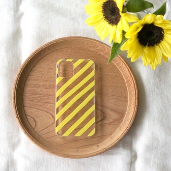 「 candy stripe（ yellow ）」＜クリアケース＞ 表面のみ印刷＊ハード型＊スマホケースの画像