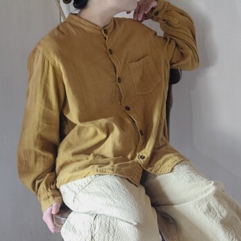 gauze shirt 柑子色 ＊草木染＊の画像