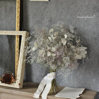 bouquet  【プシュケー】　ルナリアとスモークツリーのブーケスワッグ　　　ナチュラルスワッグ　　ドライフラワーの画像