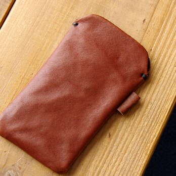 《RUSSETY》レザースリーブケース Wide　iPhone・スマホケース　チョコの画像