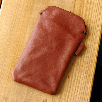 《RUSSETY》レザースリーブケース Mini　iPhone・スマホケース　チョコの画像