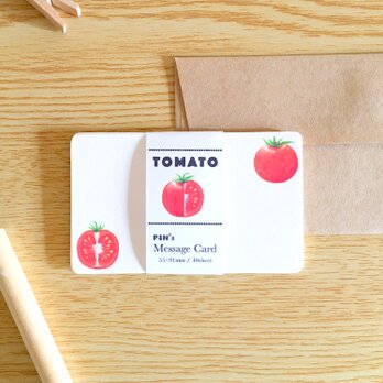 トマトのメッセージカード 10枚入 ギフト プレゼントの添え文に 名刺サイズ 野菜 かわいい おしゃれ シンプルの画像