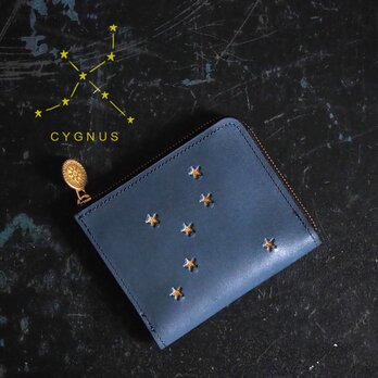 Ｌ字ファスナー 財布（ CYGNUS ナイトブルー）キグナス 星 牛革の画像