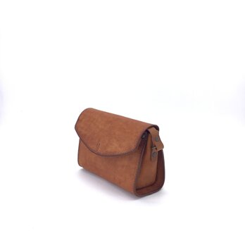 Kotori bag シンプルバージョン横Sサイズ　イタリアンレザーヴィヴィドライトブラウンの画像