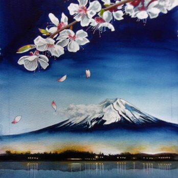 春の富士山の画像