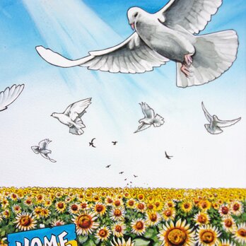 平和への祈り　白い鳩の画像