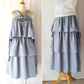 変身するオーガニックコットンのティアードスカート&サマードレスの画像