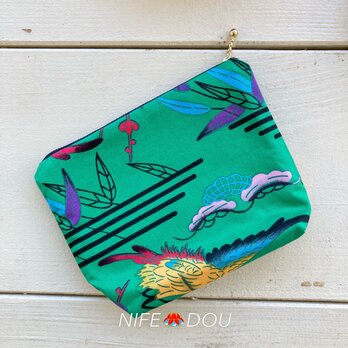 紅型柄ファスナーポーチ