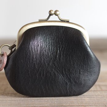 ヌメ革 がま口 ブラック