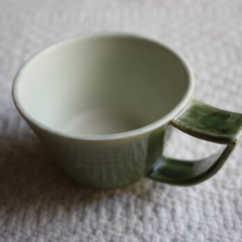 裾濃（すそご）織部釉の鋭角グリップカップ＃2の画像