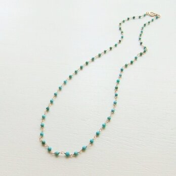 ターコイズの繊細ネックレス(14kgf)の画像